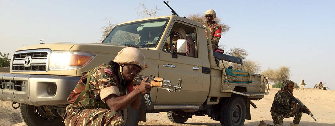 Show of force: Nigerian soldiers training to fight the Boko Haram terrorist group. Image: VOA / Nicolas Pinault