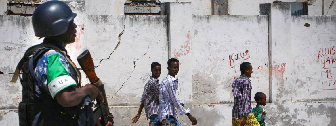 officer on patrol in the Somali capital of Mogadishu