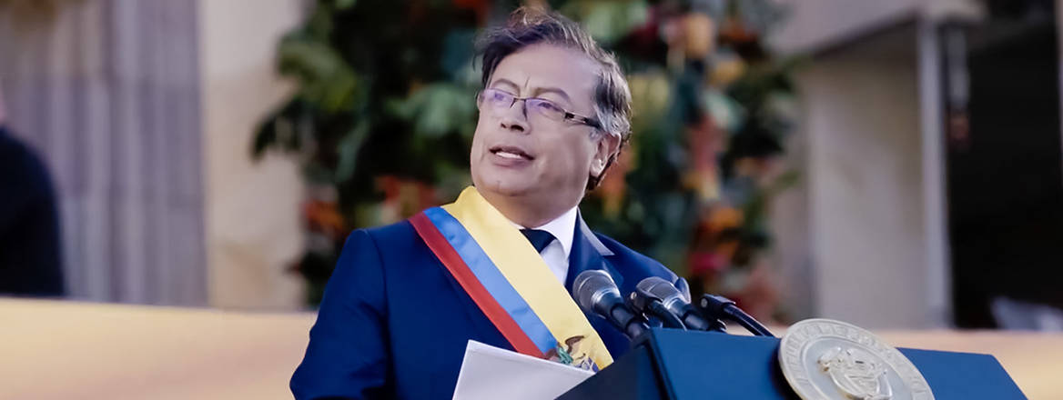 Alternative vision: Colombia's new president, Gustavo Petro, giving his inauguration speech on 7 August 2022