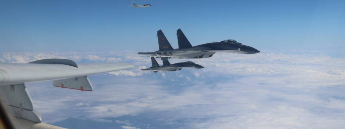 Chinese aircraft participate in a regular patrol exercise. Courtesy of Lei Junqiang / Xinhua News Agency / PA Images.