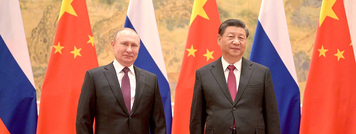 Russian President Vladimir Putin and Chinese President Xi Jinping in Beijing on 4 February 2022