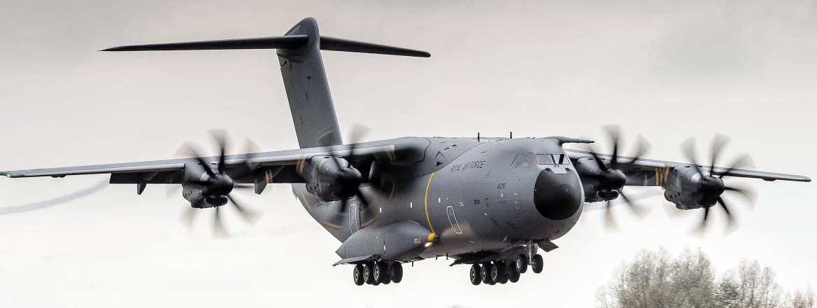 RAF A400m lands in Brize Norton