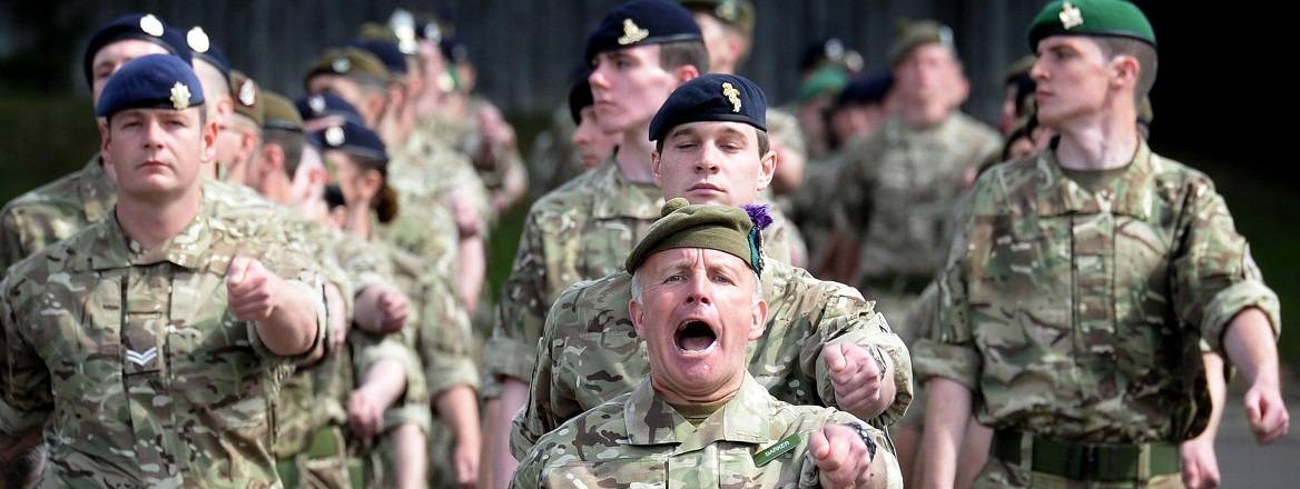 Army Reserve recruits on their ‘passing out’ parade at Redford Barracks, 2015