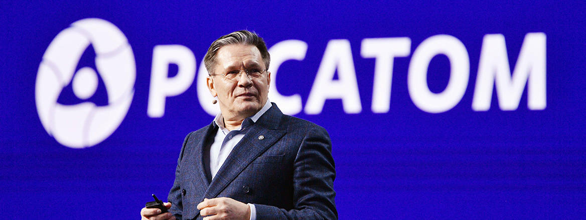 War profiteer: Rosatom CEO Alexey Likhachev at a trade forum in Moscow in January 2024