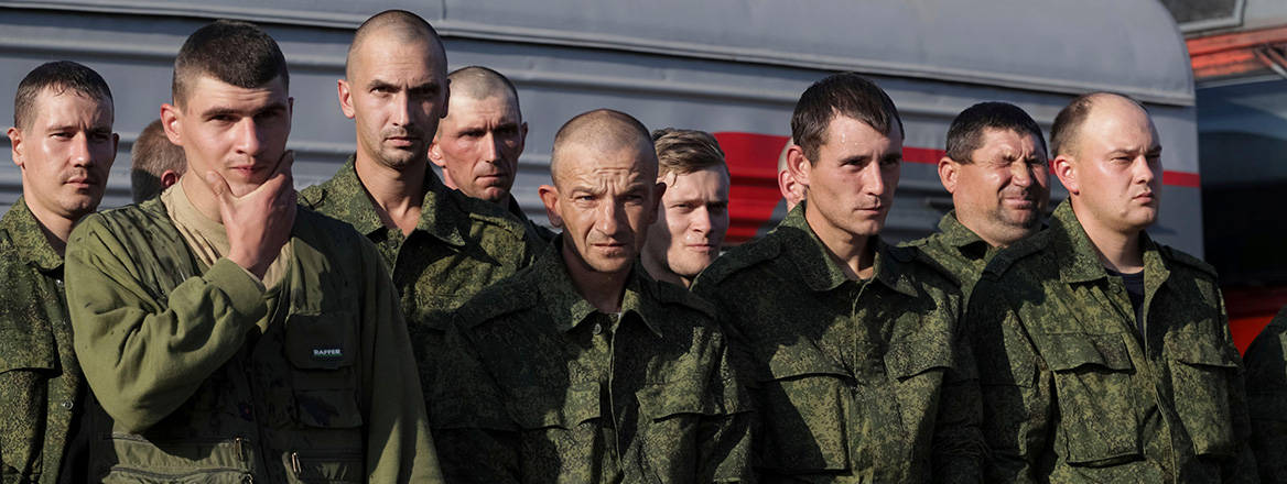 Fresh-faced: Russian recruits wait to take a train in Prudboi, Volgograd region, in September 2022