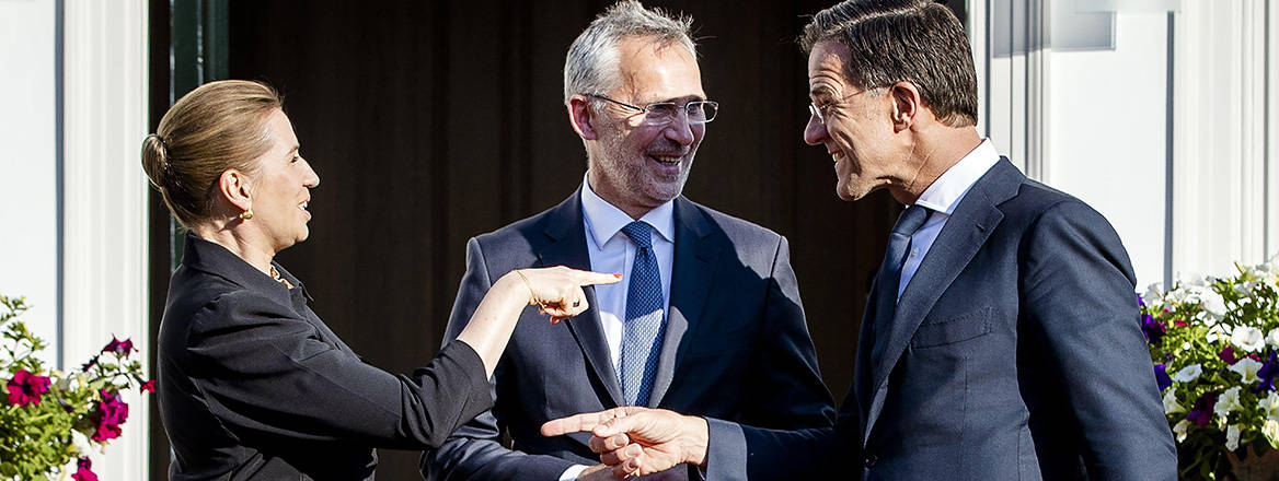 Choices, choices: NATO Secretary General Jens Stoltenberg with outgoing Dutch Prime Minister Mark Rutte and Danish Prime Minister Mette Frederiksen
