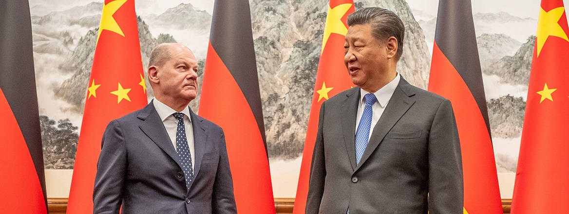 In too deep: German Chancellor Olaf Scholz with Chinese President Xi Jinping in Beijing on 16 April