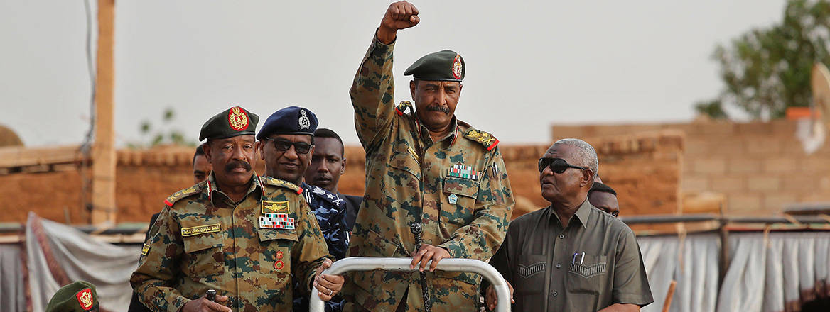 Battling for control: General Abdel-Fattah Al-Burhan, head of the Sudanese Armed Forces, pictured in 2019