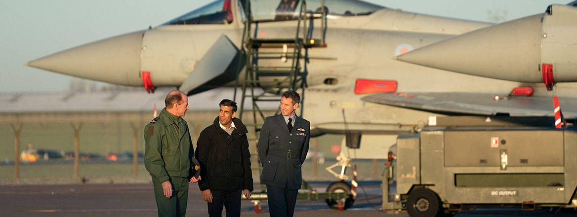 Lofty ambitions: UK Prime Minister Rishi Sunak visits RAF Coningsby in December 2022 following the announcement of the GCAP programme