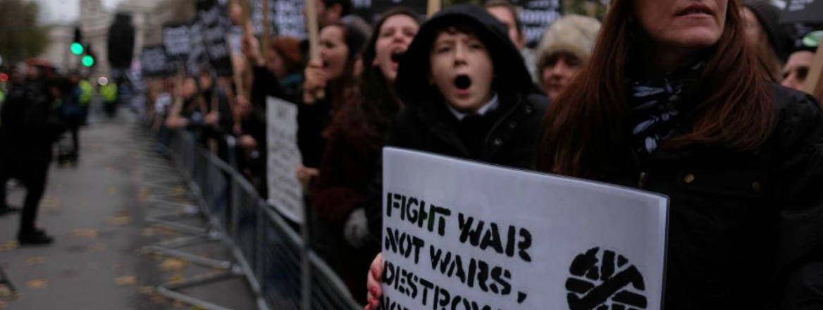 protests in London on Syrian Civil War