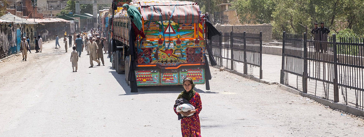 The Tawr Kum border post at the foot of the Khyber Pass into Pakistan