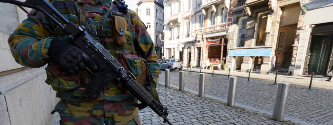 soldier outside of Brussels, Belgium