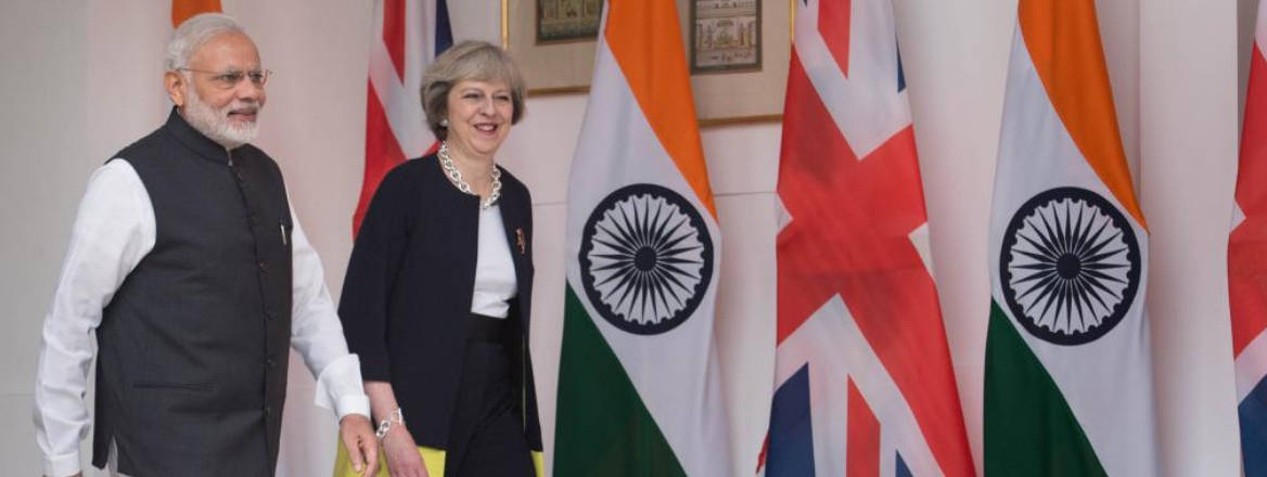 UK Prime Minister Theresa May meets her Indian counterpart, Narendra Modi