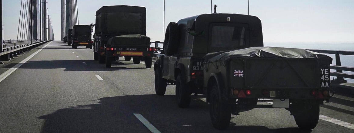 army trucks over Øresund Bridge