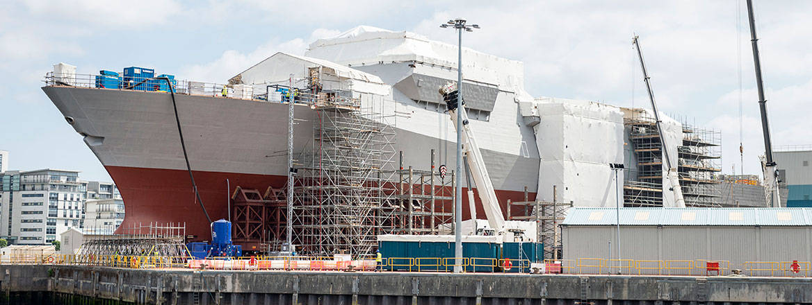 The HMS Glasgow under construction