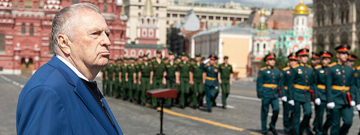 Strident views: Russian politician Vladimir Zhirinovsky at a parade in Moscow in 2021