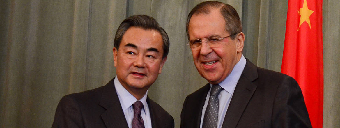 Chinese Foreign Minister Wang Yi and Russian Foreign Minister Sergey Lavrov pictured in 2016