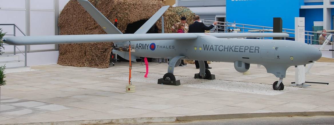 Watchkeeper WK450 UAV of the British Army at Farnborough International Airshow 2010