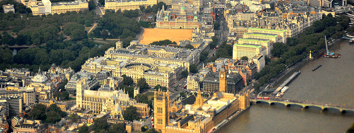 An aerial view of Whitehall