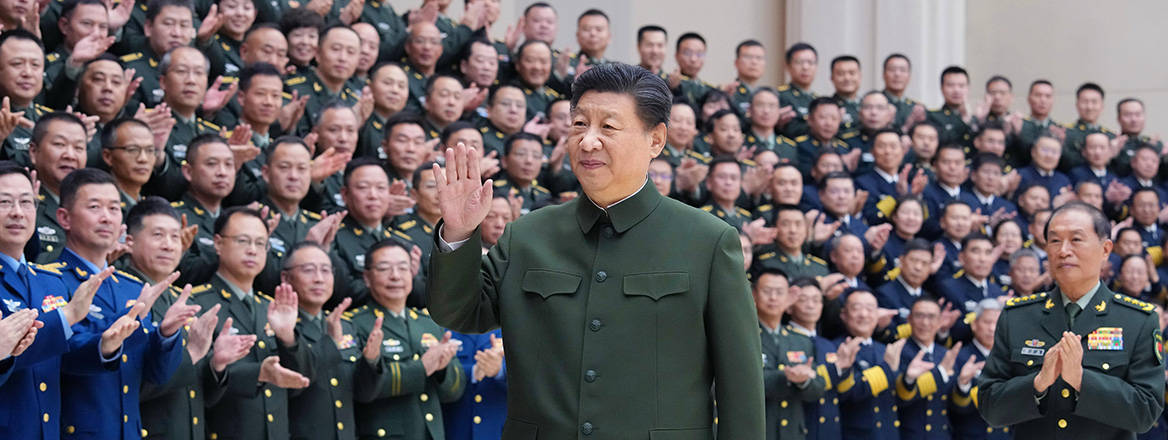 Unavoidable threat: Chinese President Xi Jinping meets with military representatives in Tianjin municipality in northern China in February