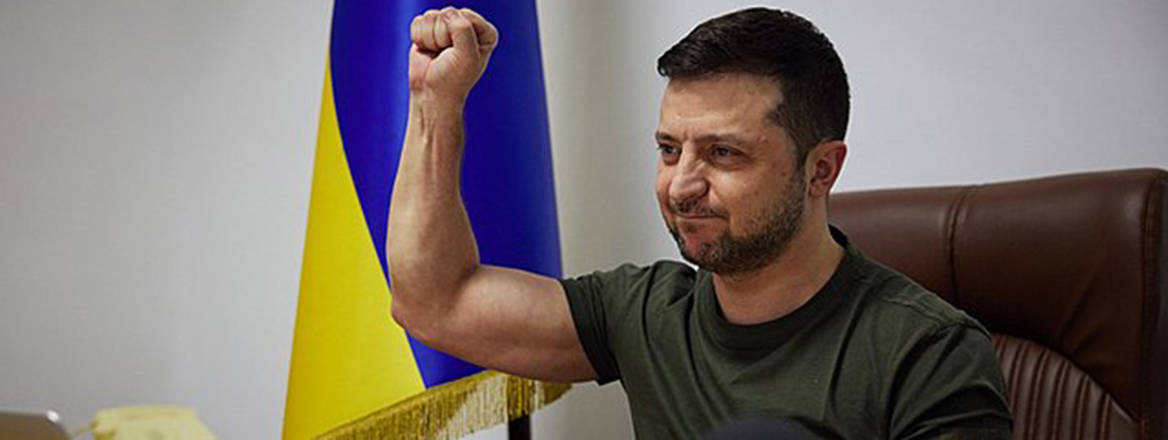 Ukrainian President Volodymyr Zelensky during his address to the UK Parliament