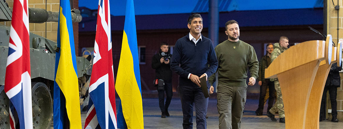 Firm support: Prime Minister Rishi Sunak hosts Ukrainian President Volodymyr Zelensky on a visit to the UK on 8 February