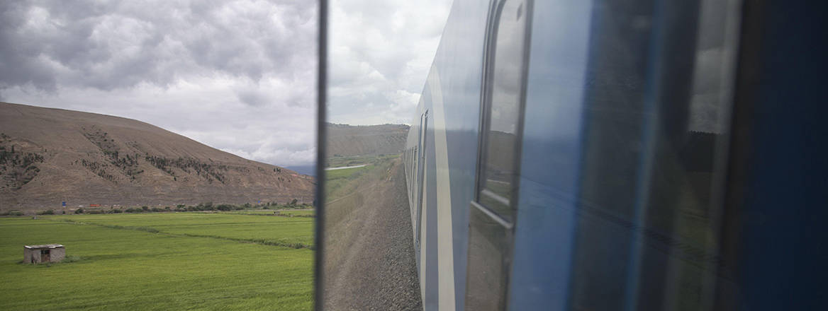 A view of nature around the Tehran-Rasht Tourism Train in Iran.