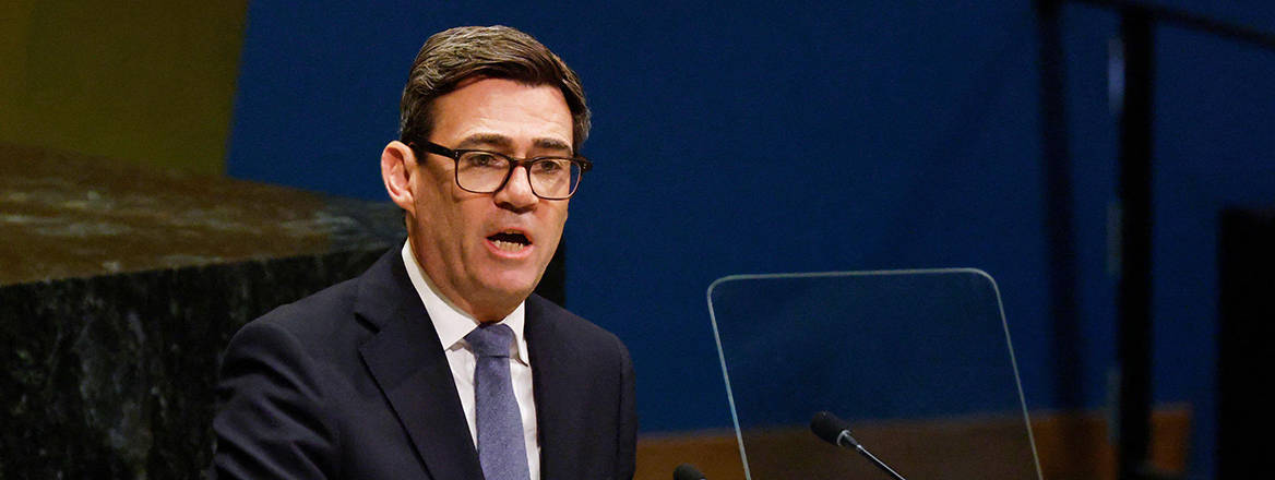 Prime Minister Andy Burnham speaks at the UN General Assembly 81st session General Debate in UN General Assembly Hall at the United Nations Headquarters in New York.