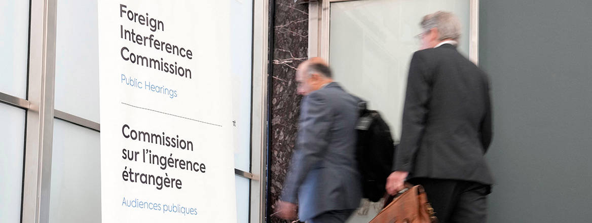Lawyers enter the hearing room as the Public Inquiry into Foreign Election Interference resumes in Ottawa.