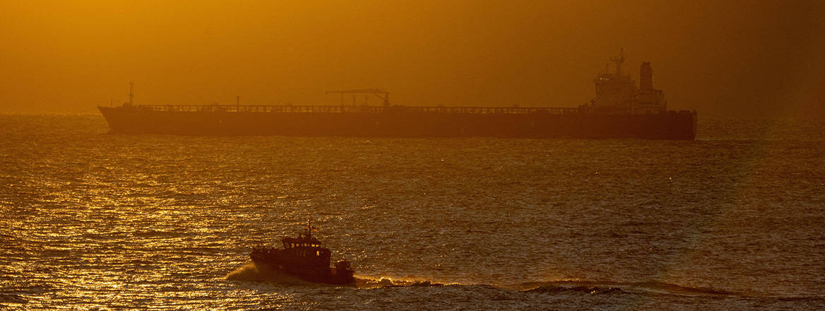 Eventin, the stricken Russian shadow fleet oil tanker loaded with 99,000 barrels of oil, pictured stranded in Sassnitz before being seized by authorities.