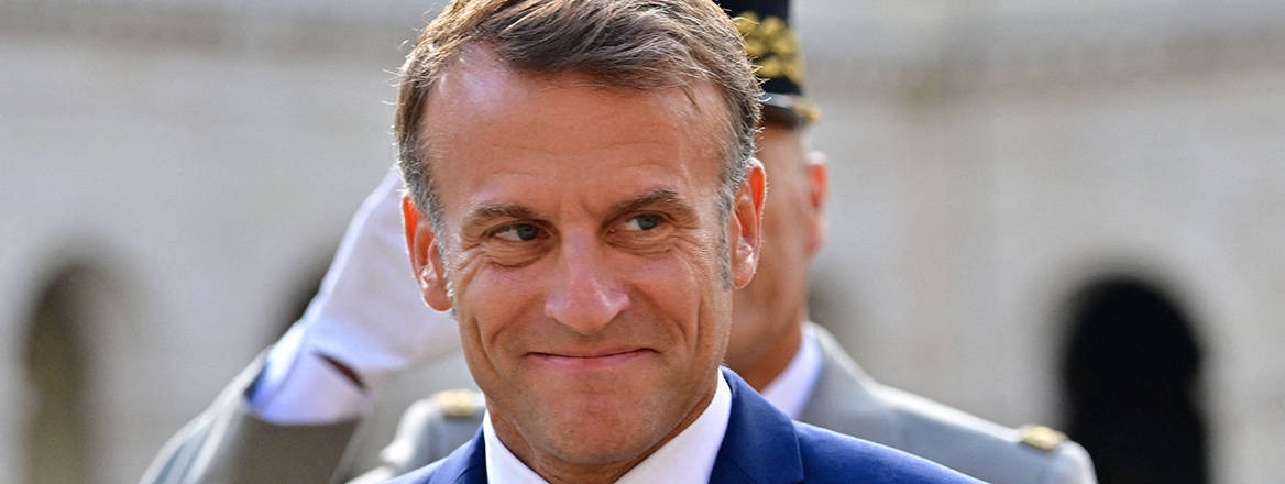 President Emmanuel Macron at a Farewell to Arms Ceremony, Paris, 5 September, 2025.