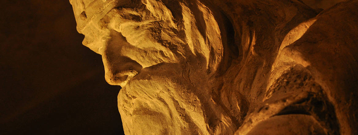 A statue or Holger the Dane is seen in profile. 