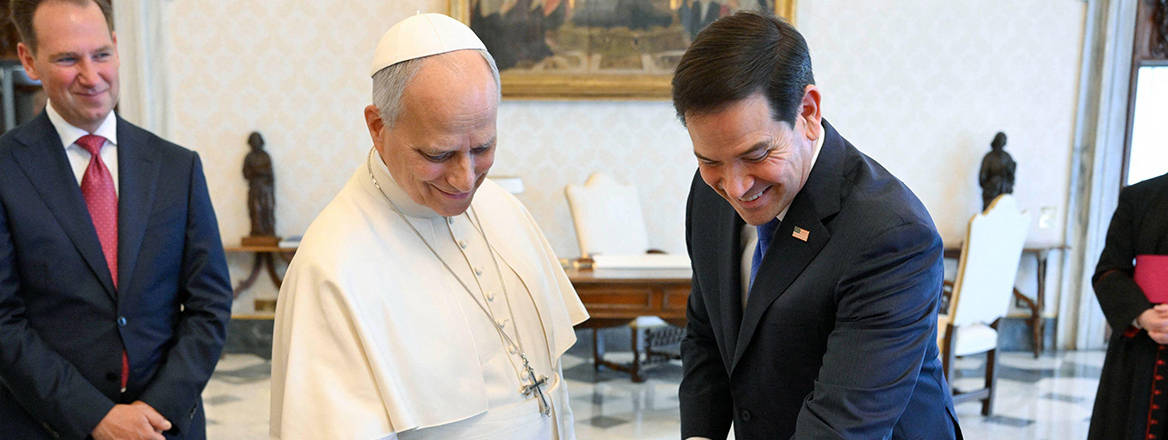 Pope Leo XIV holds a private audience with US Secretary of State Marco Rubio in the Vatican.