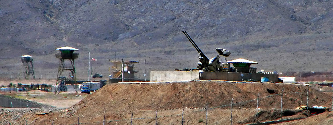 Anti-aircraft guns guarding Natanz nuclear facility in Iran.
