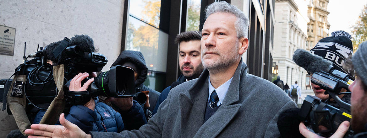Former leader of Reform UK in Wales Nathan Gill arrives at the The Old Bailey for sentencing after being found guilty of eight counts of bribery over pro-Russian statements in the European Parliament.