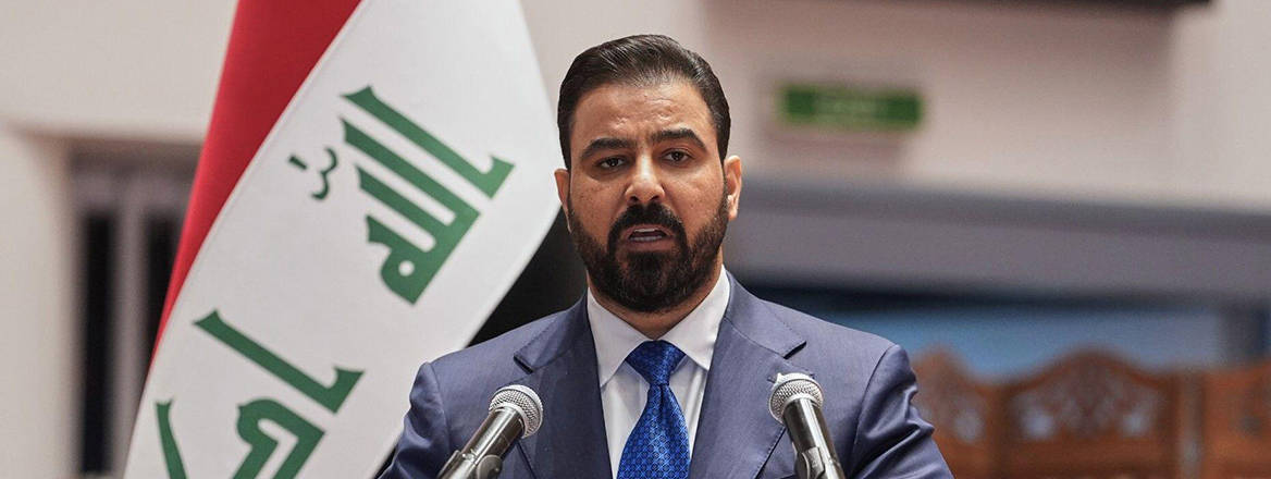 Iraq's Prime Minister Ali al-Zaidi, speaks to Iraqi lawmakers before submitting his government in Baghdad, Iraq.