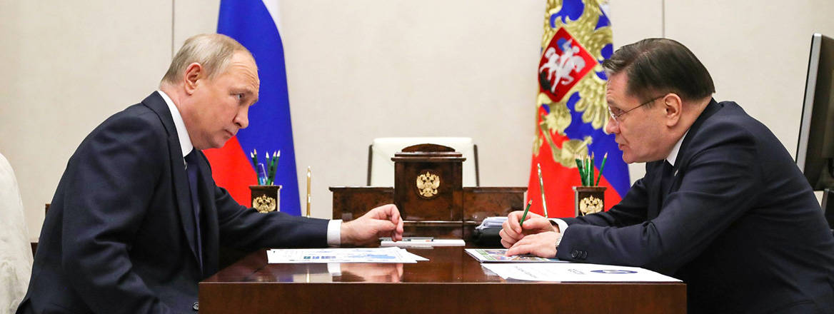 Part of the war: President of Russia Vladimir Putin meeting with Rosatom CEO Alexey Likhachev, May 2022. Image: Kremlin.ru/Wikimedia Commons