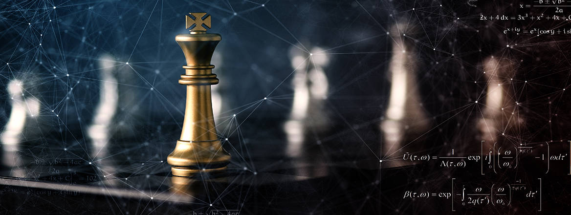 Chess pieces to depict concepts of strategy