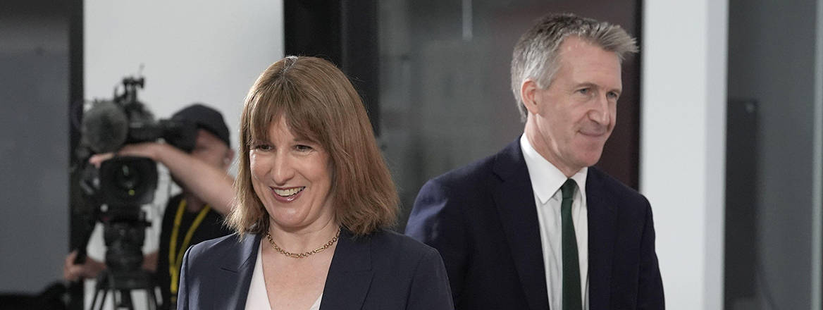 Chancellor of the Exchequer Rachel Reeves and Defence Secretary Dan Jarvis arrive to deliver a speech in Berkshire, following the publication of Defence Investment Plan.