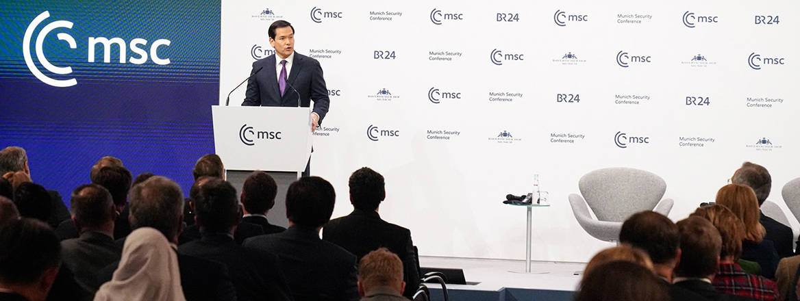 Secretary Marco Rubio delivers remarks to the Munich Security Conference, 2026.