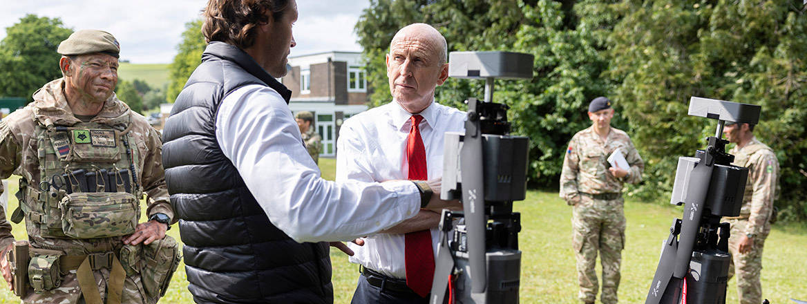 Secretary of State for Defence John Healey visits the Land Warfare Centre on 3 June, and witnesses demonstrations of drones and other military hardware.