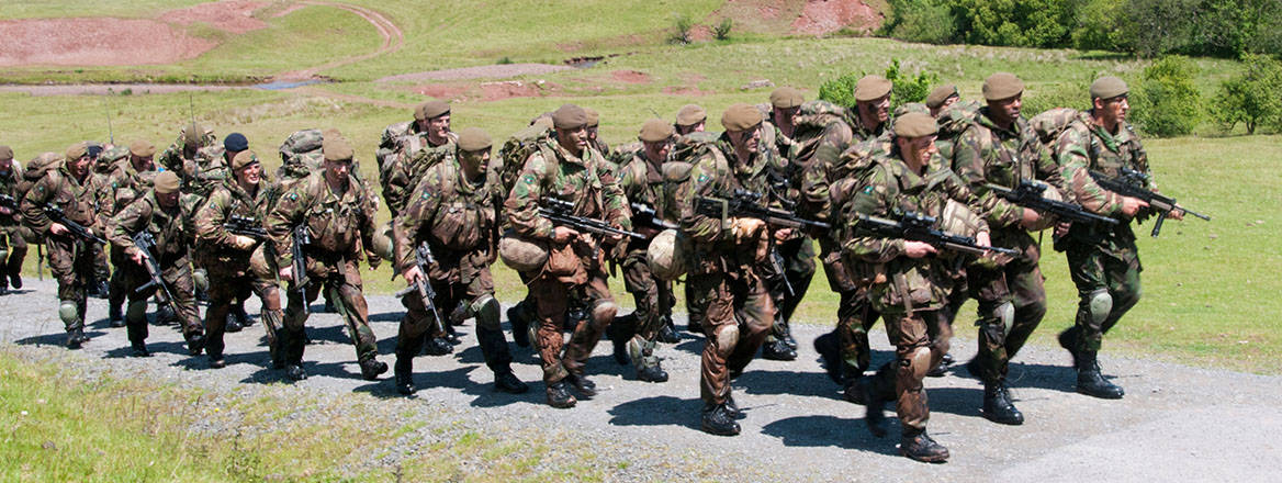 UK Territorial Army soldiers undergoing training for operations.