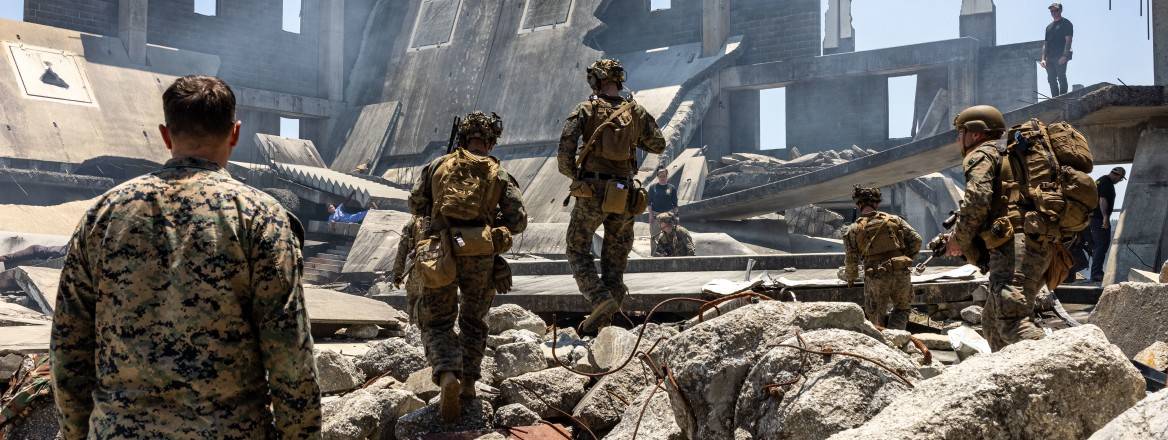 Through the rubble USMC