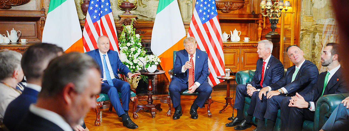 US President Donald Trump met with Irish Taoiseach Micheal Martin at Farmleigh House, Dublin, the Republic of Ireland.