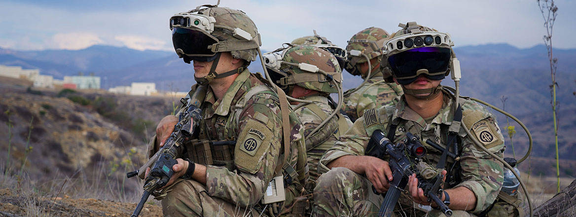 us soldiers training with integrated visual augmentation system as part of Project Convergence, California, 11 October 2022
