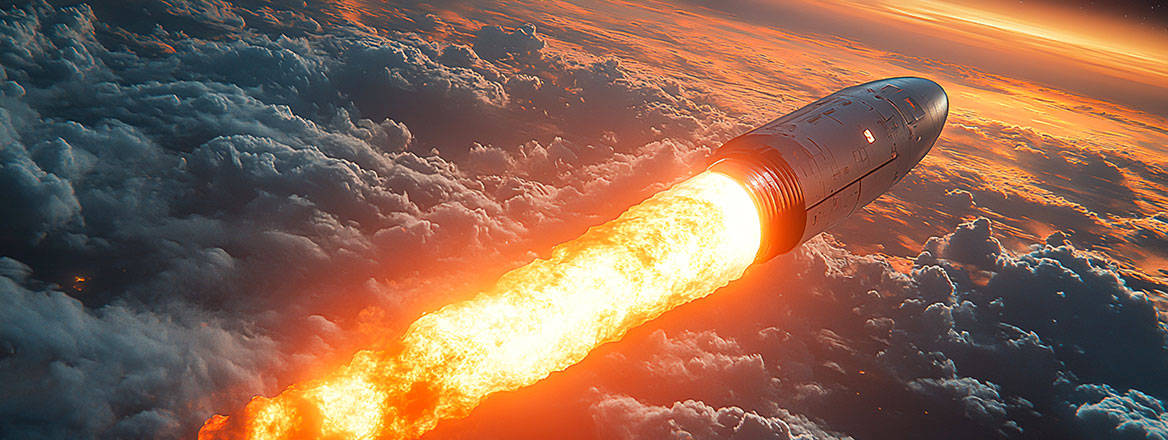 AI-generated image of a hypersonic glide vehicle re-entering the atmosphere