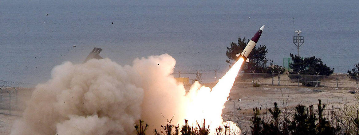 Army tactical missile system launch in military exercise, South Korea