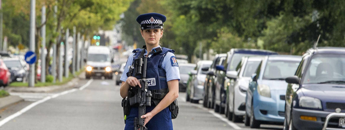 armed police patrolling mosques in Christchurch