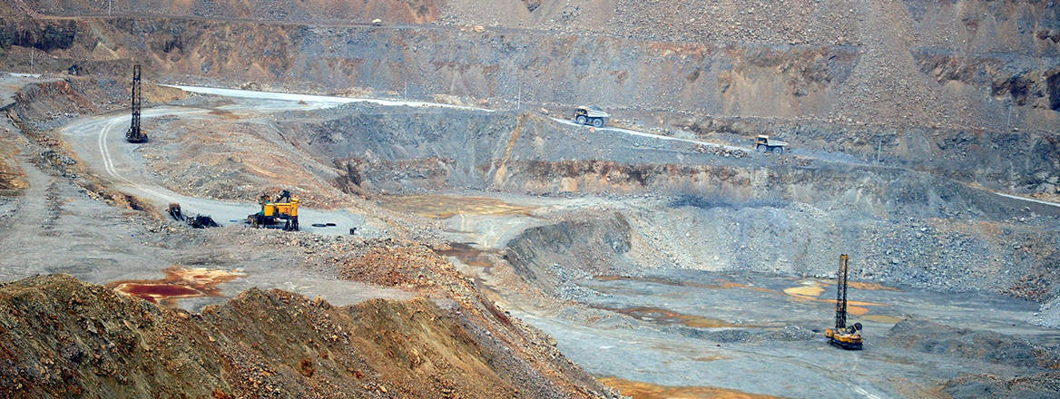 View of Dexing open-cast copper mine, China