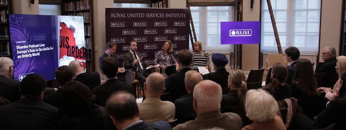 Disorder Podcast live event held at RUSI on 11 March 2025
